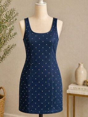 7th & Hudson Denim Tank Mini Dress Navy Size XL